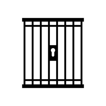 black prison bars isolated on white clip art preview