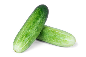 Cucumber isolated. Cucumber on white. Full depth of field. With clipping path