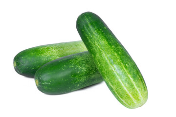 Cucumber isolated. Cucumber on white. Full depth of field. With clipping path