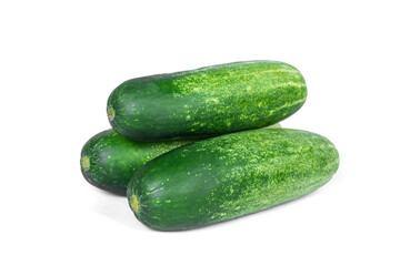 Cucumber isolated. Cucumber on white. Full depth of field. With clipping path