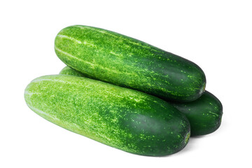 Cucumber isolated. Cucumber on white. Full depth of field. With clipping path