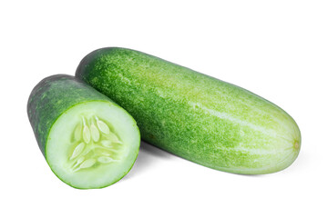Cucumber isolated. Cucumber on white. Full depth of field. With clipping path
