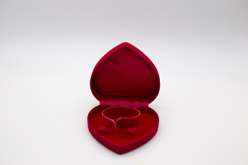 Red Velvet Jewelry Display Box Heart Shape Bangle Display,Include Clipping Path.