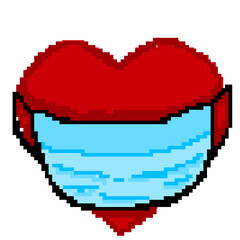 Fototapeta premium Pixel health love illustration