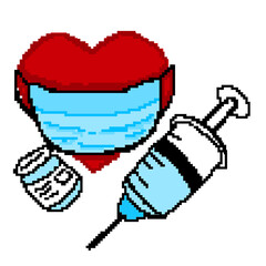 Pixel health love illustration