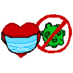 Pixel health love illustration