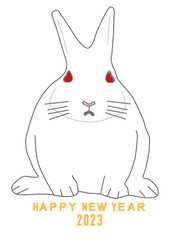 可愛いシンプルな白いウサギ