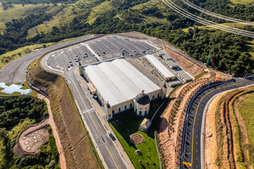 Aerial view of the largest Santa Rita sanctuary in the world in Cassia, Minas Gerais, Brazil.