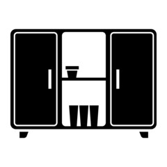 glyph display cabinet isolated on white background