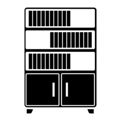 glyph book shelf isolated on white background