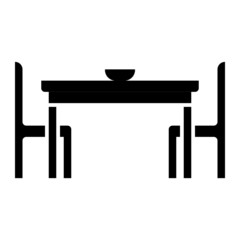 glyph dining table isolated on white background