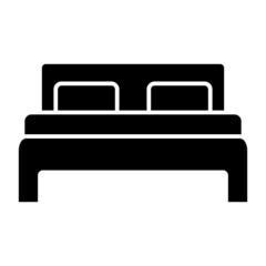 glyph bed set isolated on white background