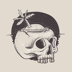 summer vibe with skull head 
