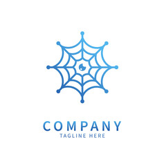 Spider web eye technology logo icon vector