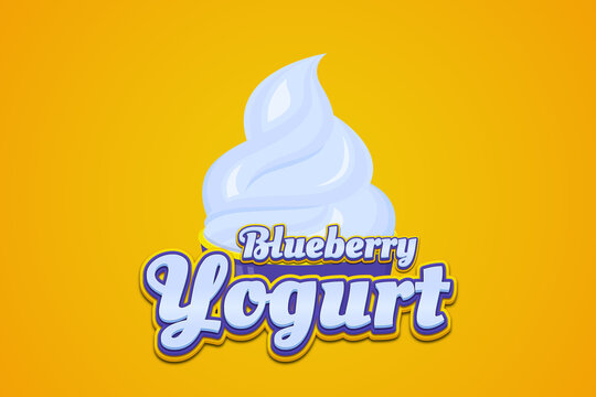 Blueberry Yogurt Logo With Editable Text Effect