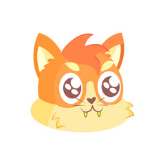 Isolated happy cute cat character avatar Vector illustration