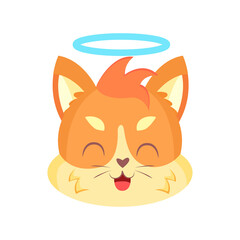 Isolated happy cute cat character avatar Vector illustration