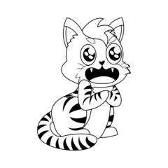 Fototapeta na wymiar Isolated cute happy cat character Vector illustration