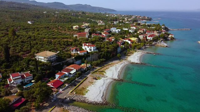 Aerial view of Archontiko village in the morning