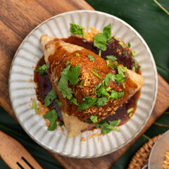 Vegetable zongzi. Vegetarian rice dumpling for Duanwu Dragon Boat Festival food.