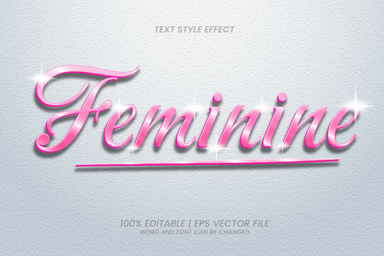 Feminine Editable Text effect 3D Luxury Style