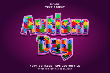 Autism Day with Puzzle Pattern Text Effect