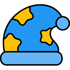 sleeping hat outline color icon