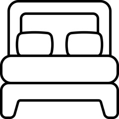 double bed outline icon