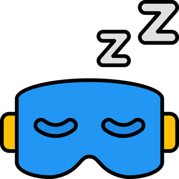 recommend clip art: sleeping mask outline color icon