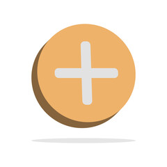 Obraz premium 3d plus button in minimal cartoon style