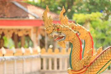 Naga statue in a temple in Thailand