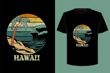Hawaii retro vintage t shirt design