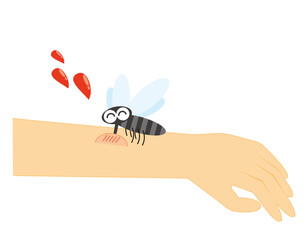 腕を刺す蚊　やぶ蚊