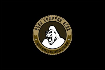 ANGRY GORILLA HEAD LOGO VINTAGE