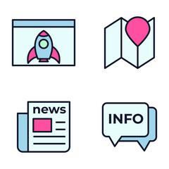 Contact us set icon symbol template for graphic and web design collection logo vector illustration