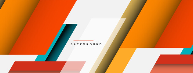 Vector background. Abstract overlapping color lines design with shadow effects. Illustration for wallpaper banner background or landing page