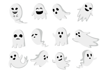 all kinds of Halloween ghost vector 