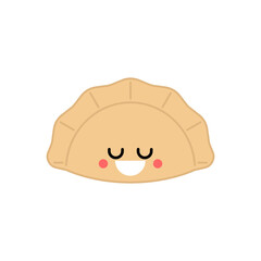Jiaozi cartoon cute Chinese dumplings isolated. Traditional food in China