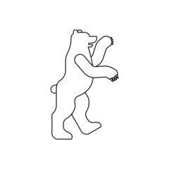 Bear Heraldic animal linear style. Fantastic Beast. Monster for coat of arms. Heraldry design element.