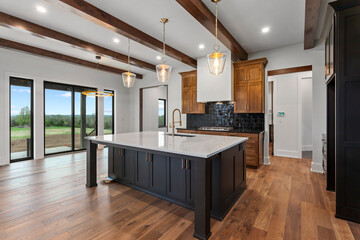 White kitchen with dark cabinets