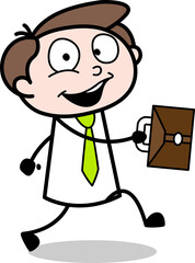 cartoon illustration of a man holding a briefcase