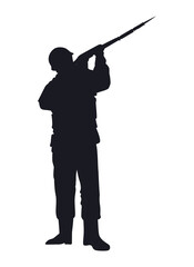 soldier with rifle silhouette