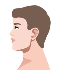 young man profile character