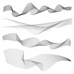 abstract wave set background isolate. wavy lines vector.