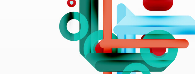 Creative geometric wallpaper. Minimal lines and circles background