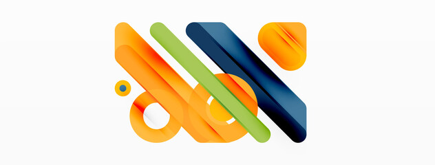 Obraz premium Lines geometric background. Stripes and rings composition business template for wallpaper, banner, background or landing