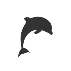 black dolphin icon on white background