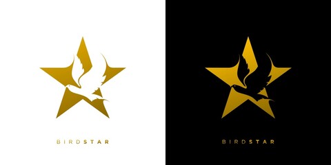 Elegant and attractive bird star logo design