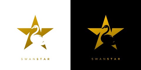Elegant and attractive swan star logo design