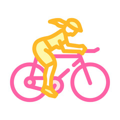 Obraz na płótnie Canvas female cyclist color icon vector. female cyclist sign. isolated symbol illustration